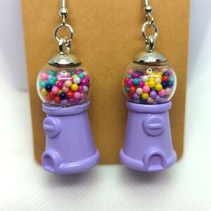 Handmade Lavender Gumball Machine Earrings